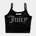 Exclusive Big Bling Fitted Womens Tank Top (Black) — XS — Front View