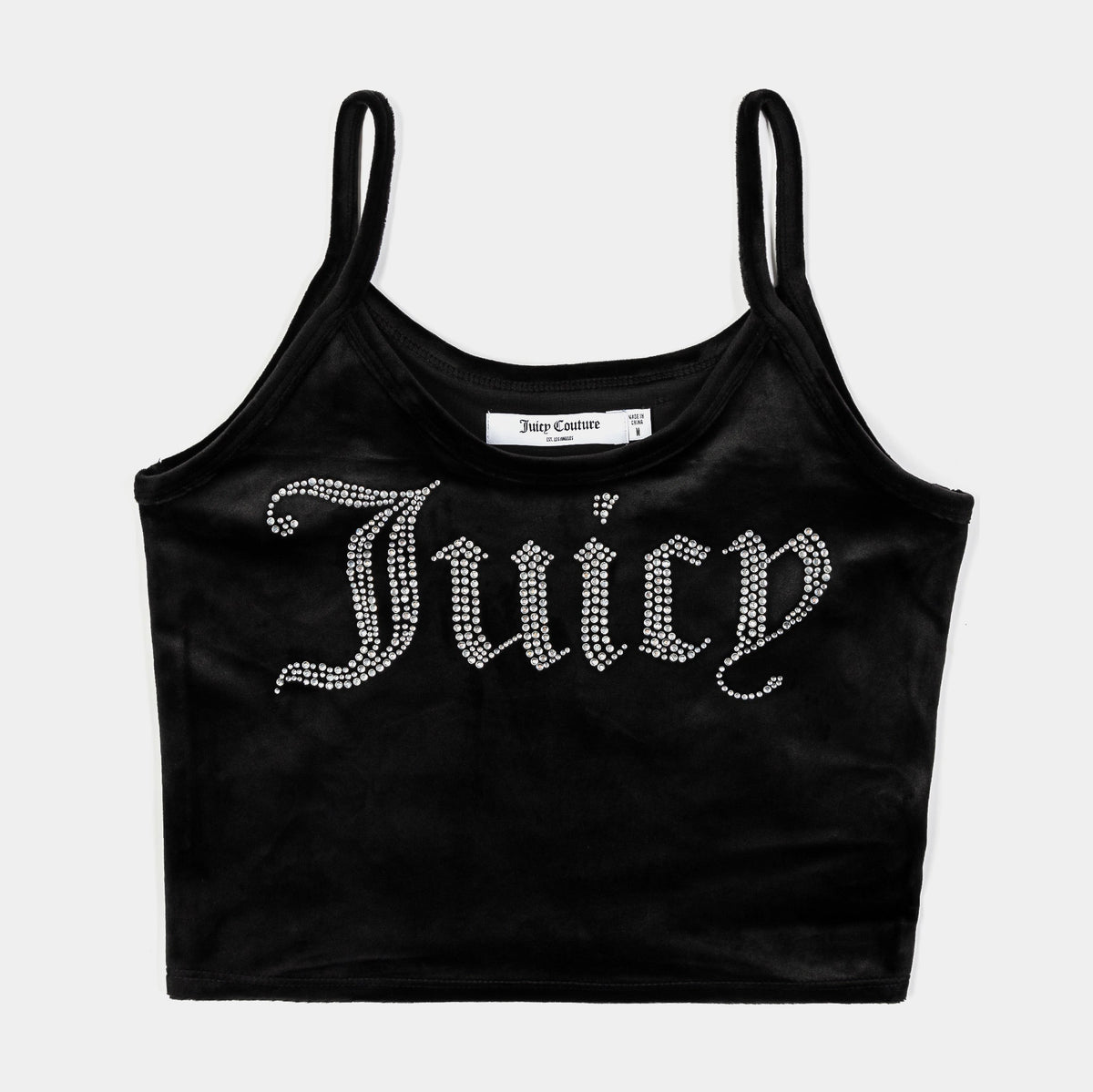 Exclusive Big Bling Fitted Womens Tank Top (Black) — XS — Front View