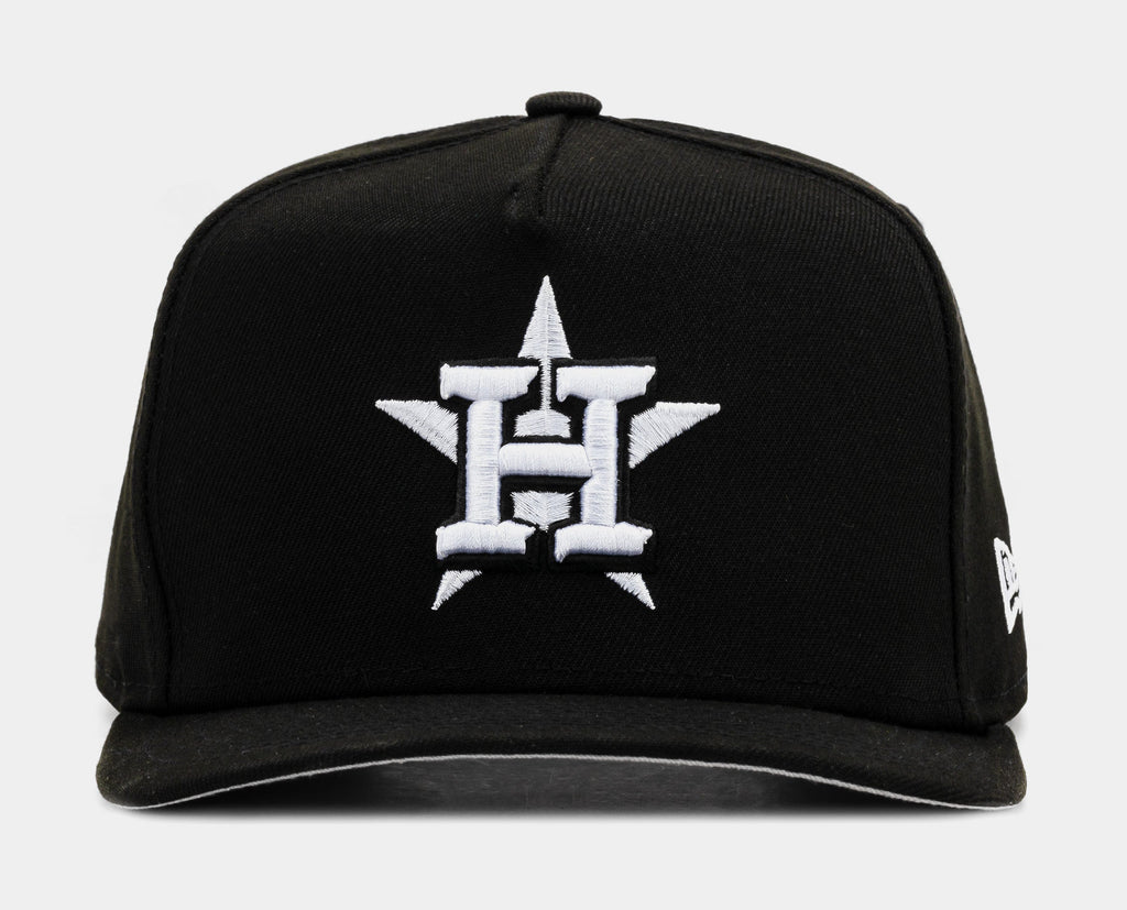 Exclusive Houston Astros 950AF Snapback Mens Hat (Black/White) — OS — Front View