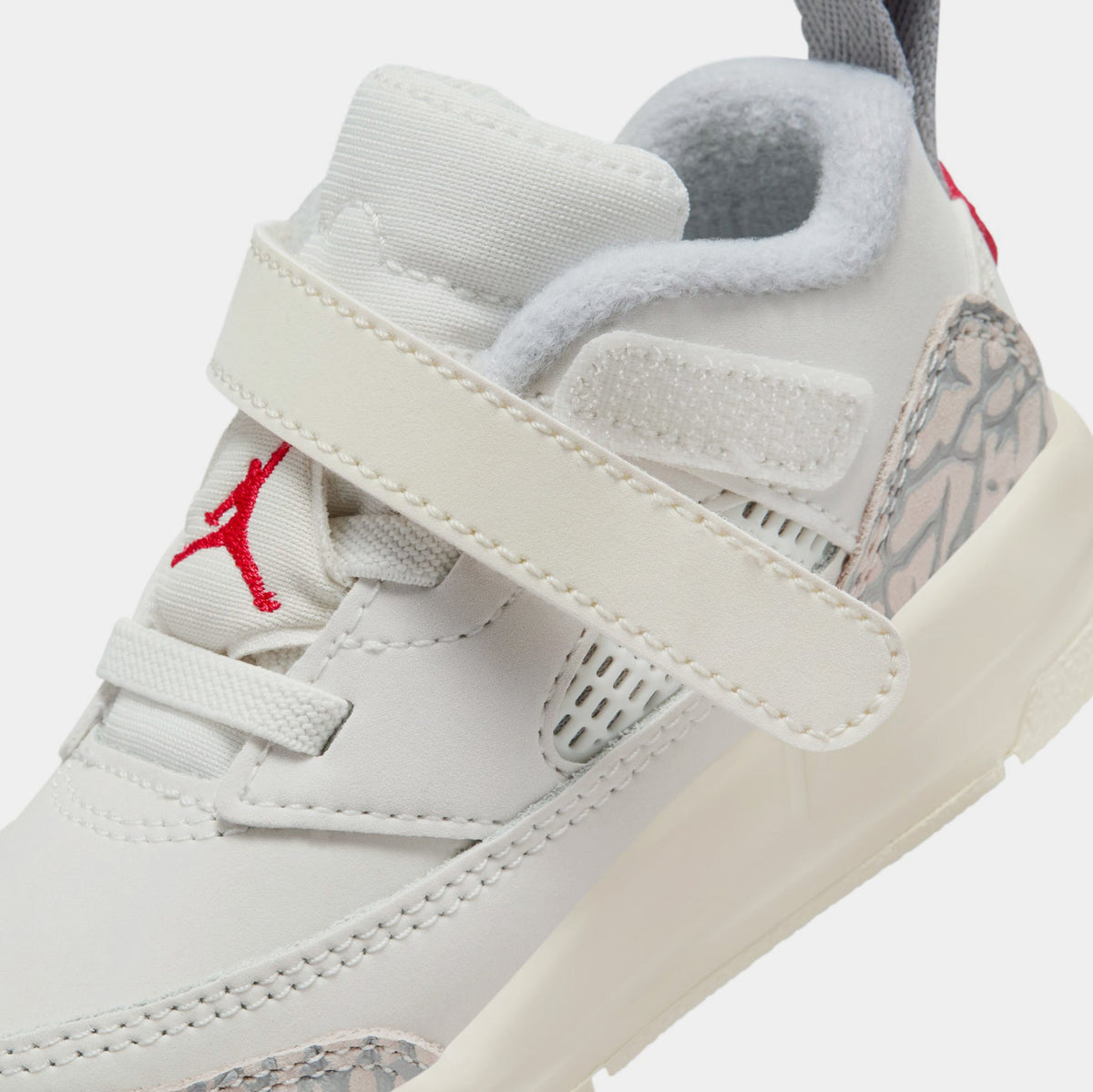 Exclusive Spizike Low Infant Toddler Basketball Shoes (Sail/Coconut Milk/Sandstone/University Red) — 2C — Side View