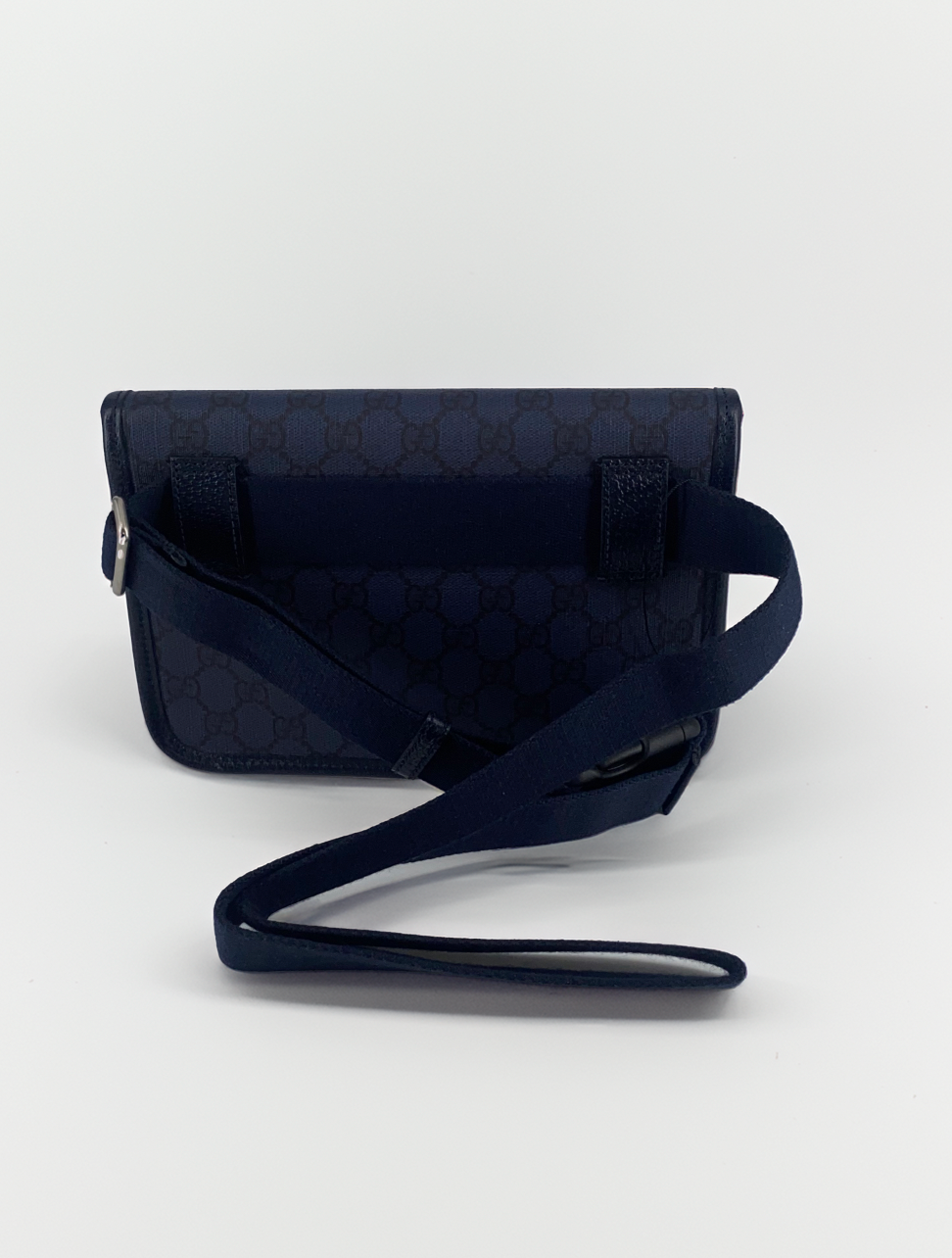 Gucci Flap Belt Bag Gg Canvas Navy Canvas Shoulder Bag Bag (Pre-Owned)