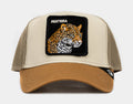 Exclusive Premium Pantera Trucker Mens Hat (Khaki/Yellow) — OS — Front View