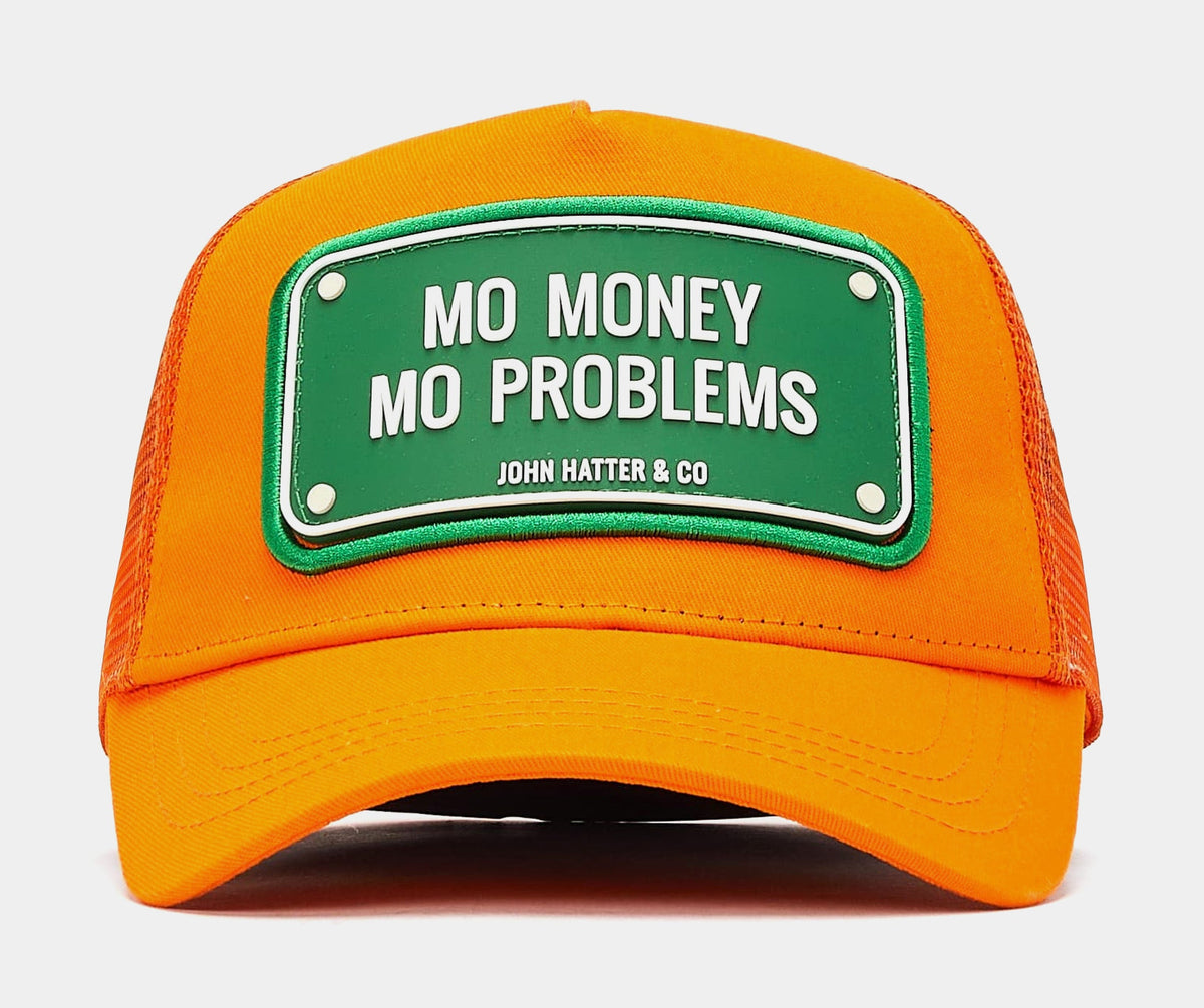 Exclusive Mo Money Trucker Mens Hat (Orange/Green) — OS — Front View