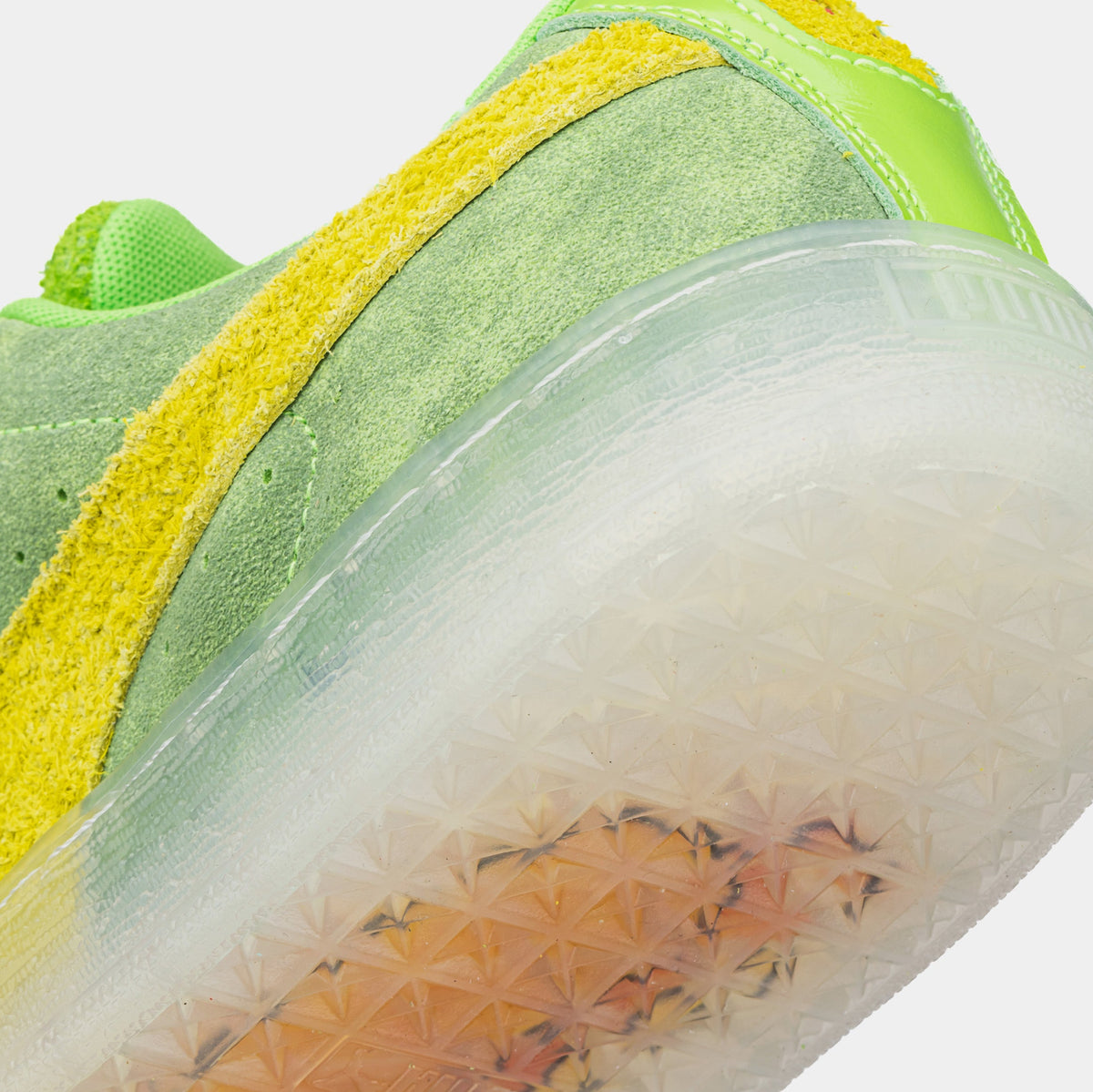 Exclusive Suede XL Ghostbusters Slime Mens Lifestyle Shoes (Slime Green/Yellow) — 4 — Back View
