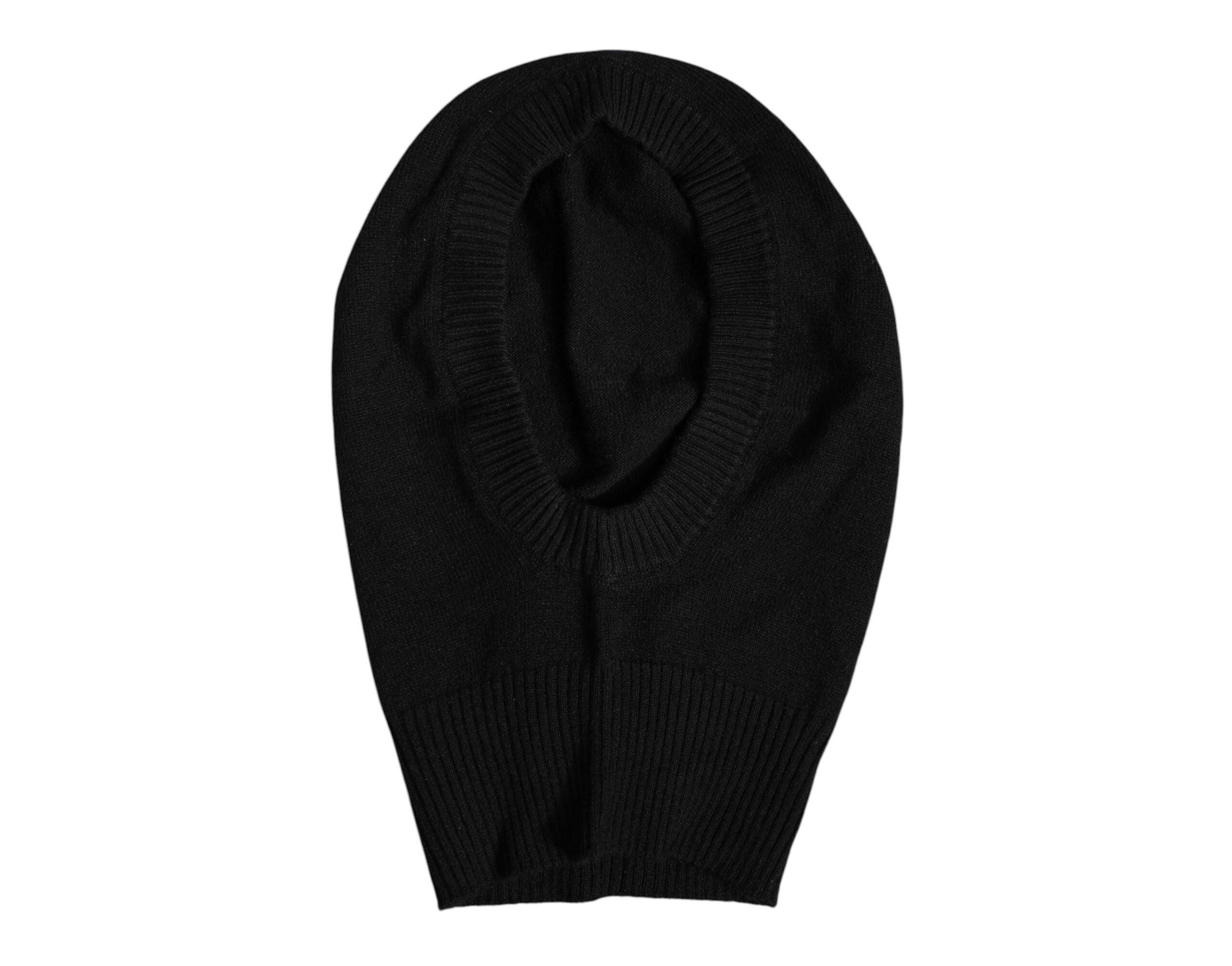 Dolce & Gabbana Black Cashmere Knitted Ski Mask Balaclava Women's Hat