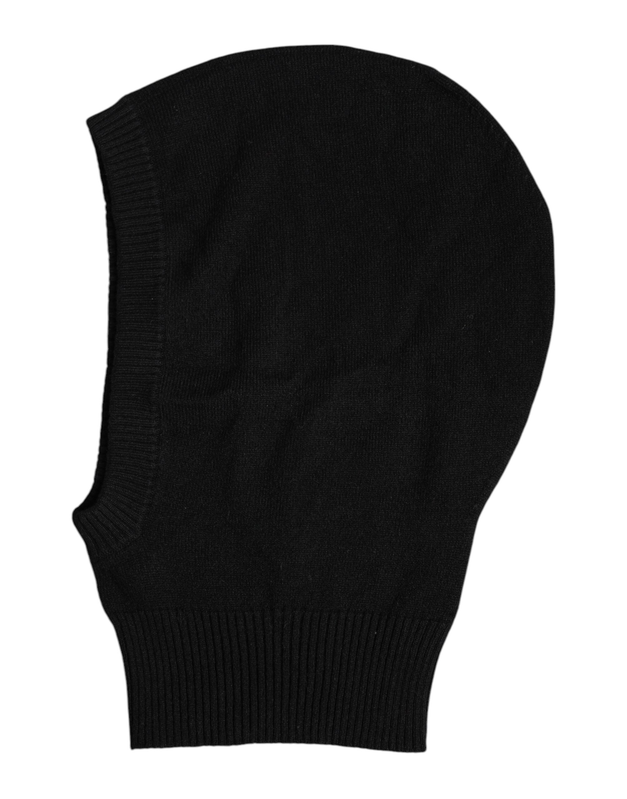 Dolce & Gabbana Black Cashmere Knitted Ski Mask Balaclava Women's Hat