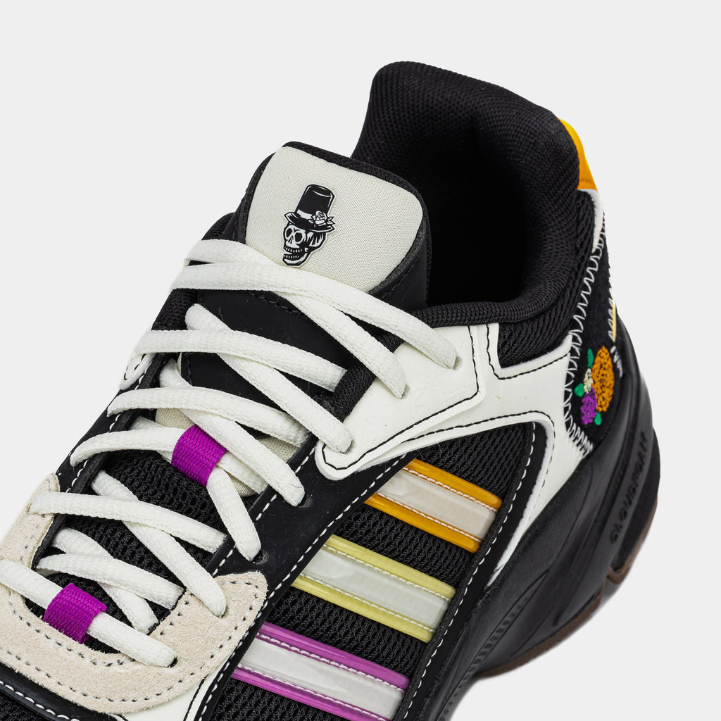 Exclusive Crazy Chaos 2000 Dia De Los Muertos Mens Lifestyle Shoes (Black/White/Orange) — 6.5 — Side View