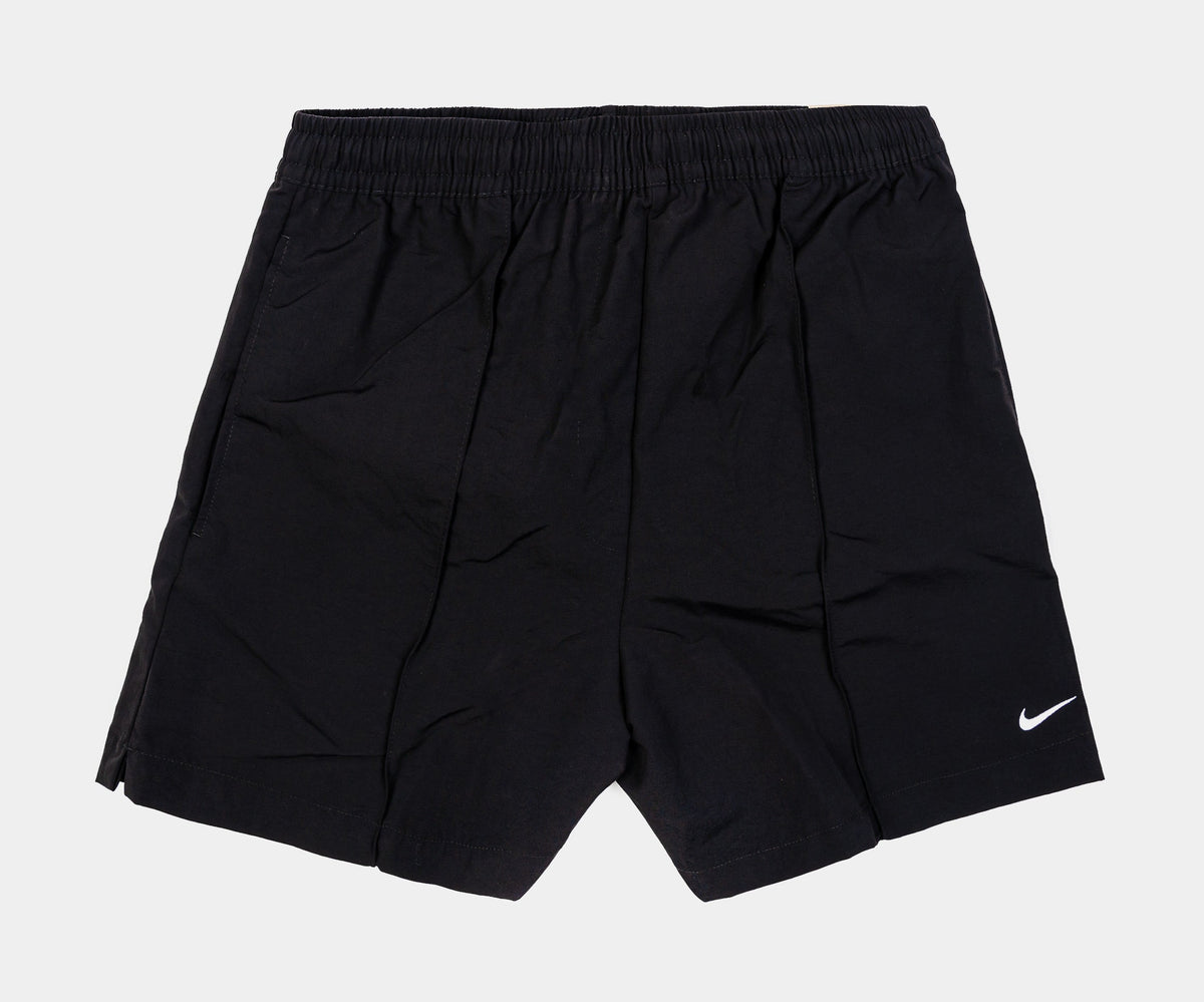 Exclusive NSW Woven Mid Rise Womens Shorts (Black/White) — XS — Front View
