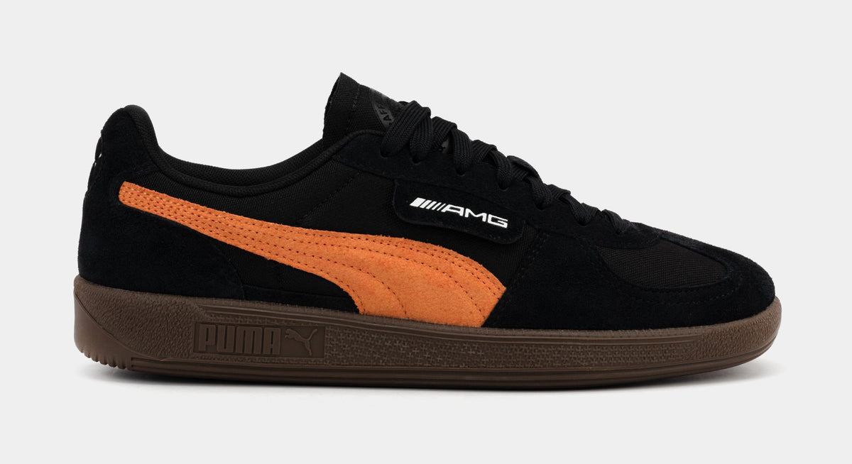 Exclusive Mercedes AMG Motorsport Palermo OG Mens Lifestyle Shoes (Black/Orange) — 4 — Front View