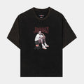 Exclusive Michael Jordan Graphic Womens Short Sleeve Shirt (Black) — XS — Front View