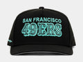 Exclusive Shoe Palace Exclusive San Francisco 49ers Curved Mint 950AF Snapback Mens Hat (Black/Mint) — OS — Front View