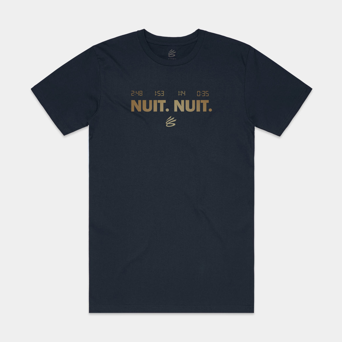 Exclusive Nuit Nuit Mens Short Sleeve Shirt (Navy) — S — Front View