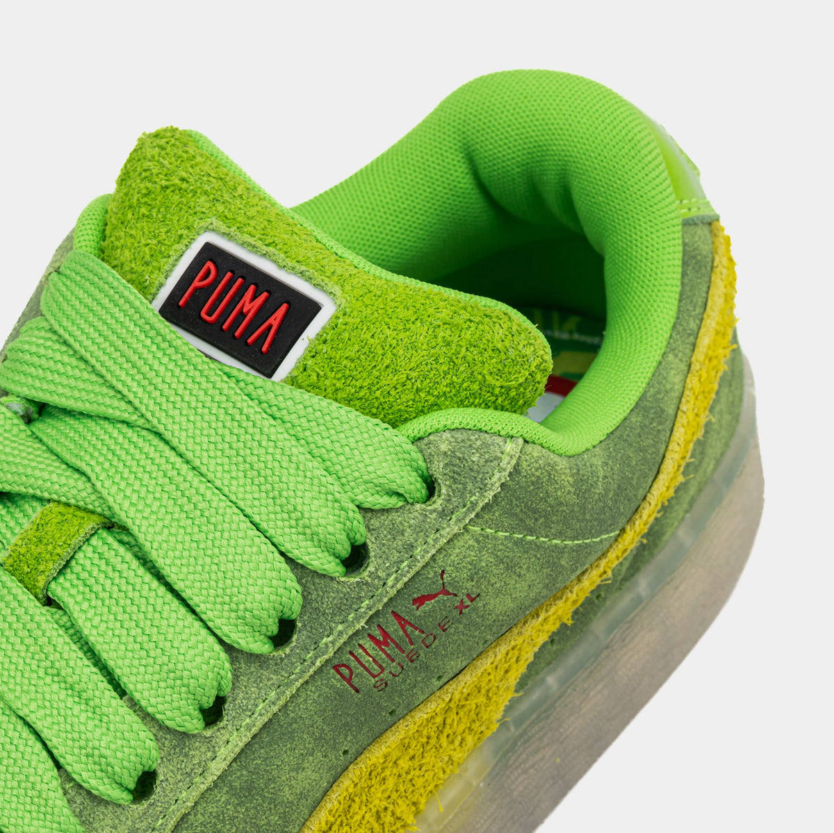 Exclusive Suede XL Ghostbusters Slime Mens Lifestyle Shoes (Slime Green/Yellow) — 4 — Side View