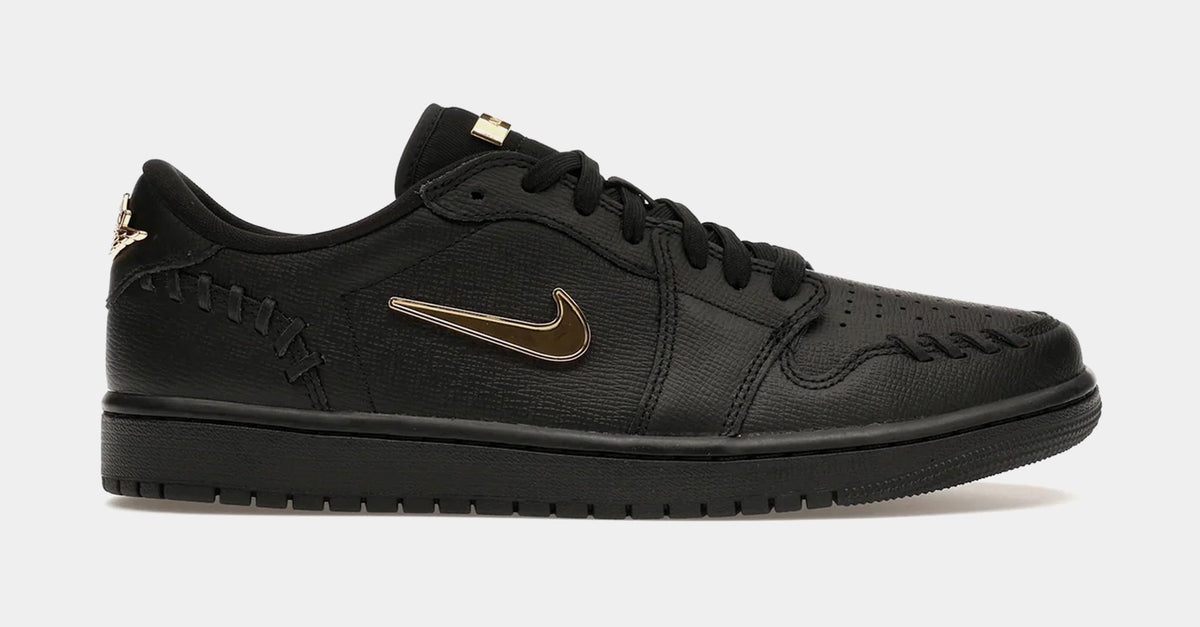 Exclusive Air Jordan 1 Method Of Make Metallic Gold Womens Lifestyle Shoes (Black/Metallic Gold) — 6 — Front View