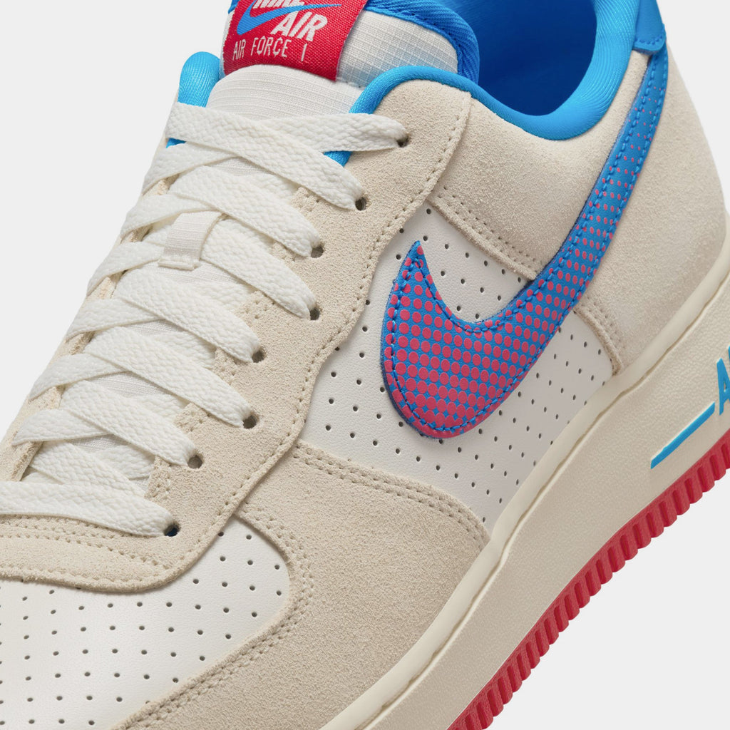 Exclusive Air Force 1 Low Nike Inc Mens Basketball Shoes (Coconut Milk/Sail/Photo Blue/University Red) Final Sale — 6 — Side View
