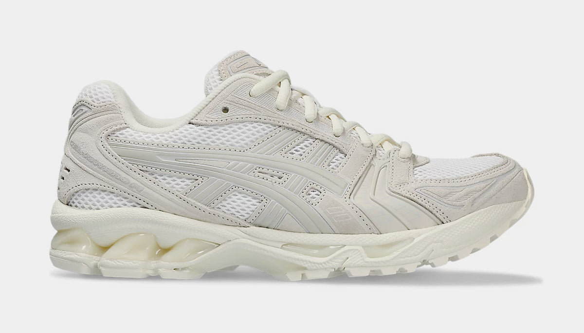 Exclusive GEL-KAYANO 14 Womens Running Shoes (White/Smoke Grey) — 5 — Front View