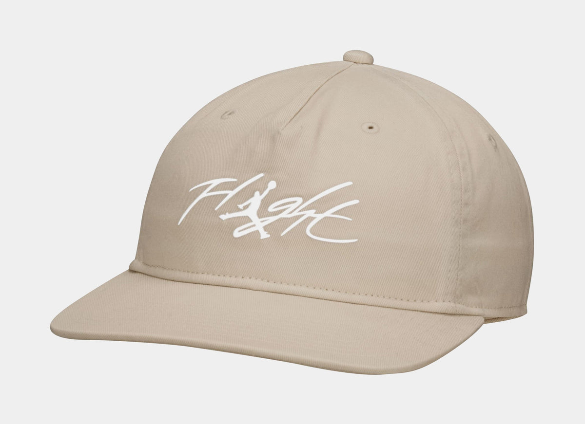 Exclusive Club Unstructured 5 Panel Mens Hat (Beige) — S/M — Front View