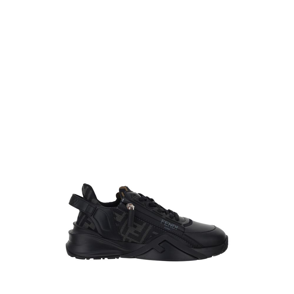 Fendi Black Calf Leather Bos Taurus Athletic Men's Sneakers