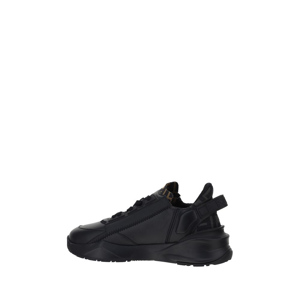 Fendi Black Calf Leather Bos Taurus Athletic Men's Sneakers