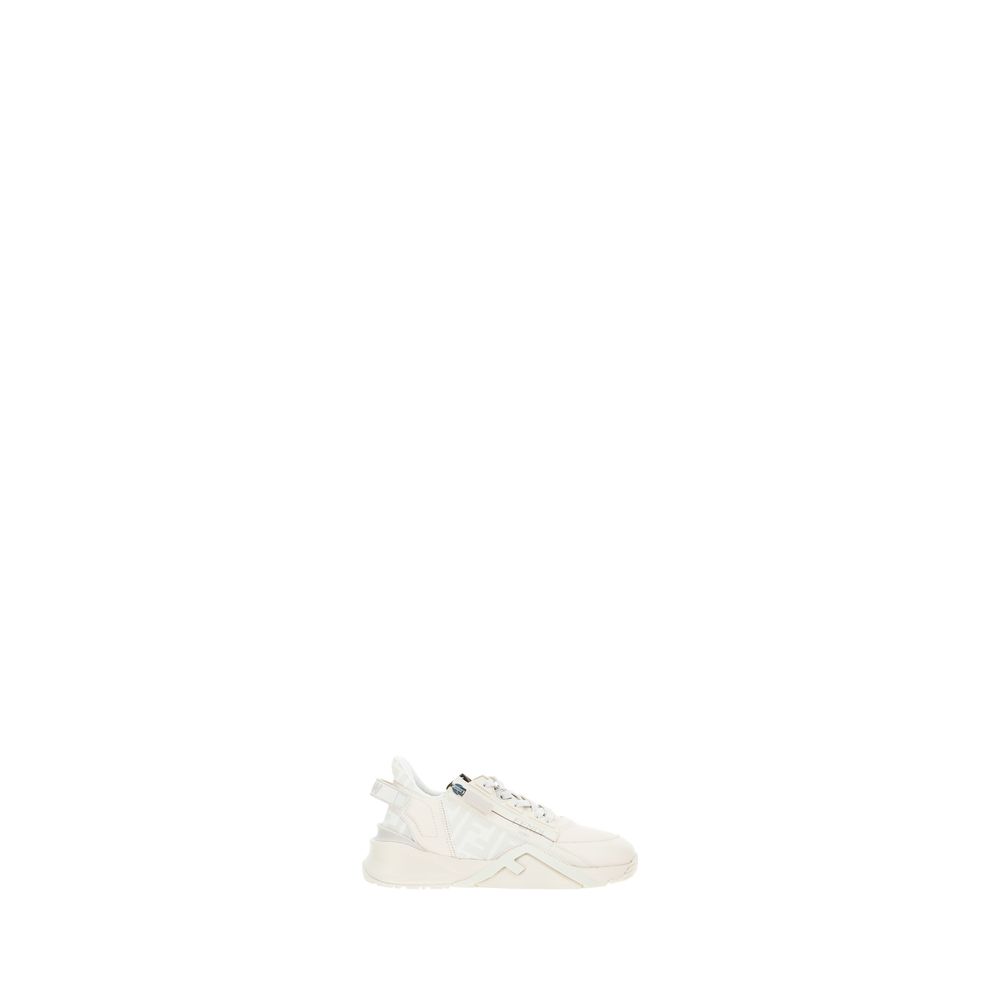 Fendi White Calf Leather Bos Taurus Athletic Women's Sneakers