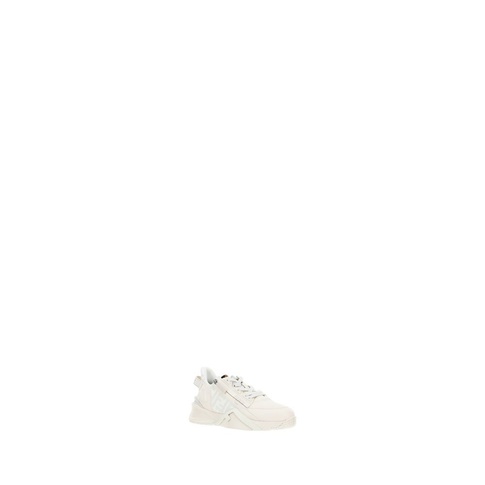 Fendi White Calf Leather Bos Taurus Athletic Women's Sneakers