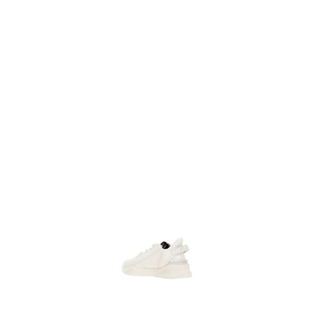 Fendi White Calf Leather Bos Taurus Athletic Women's Sneakers