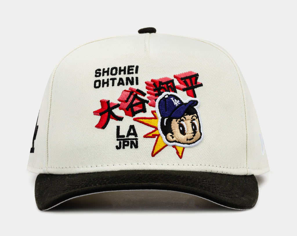 Exclusive Shoe Palace Exclusive Los Angeles Dodgers Shohei Ohtani 950AF Snapback Mens Hat (Beige/Black) — OS — Front View