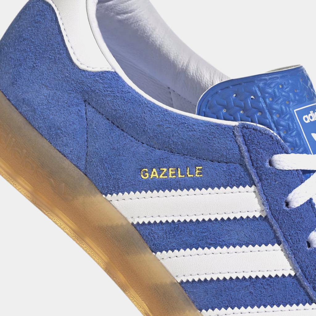 Exclusive Gazelle Womens Lifestyle Shoes (Blue Fusion/White/Metallic) — 5 — Top View