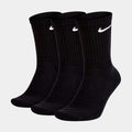 Exclusive 3 Pack Everyday Crew Mens Socks (Black) — M — Front View