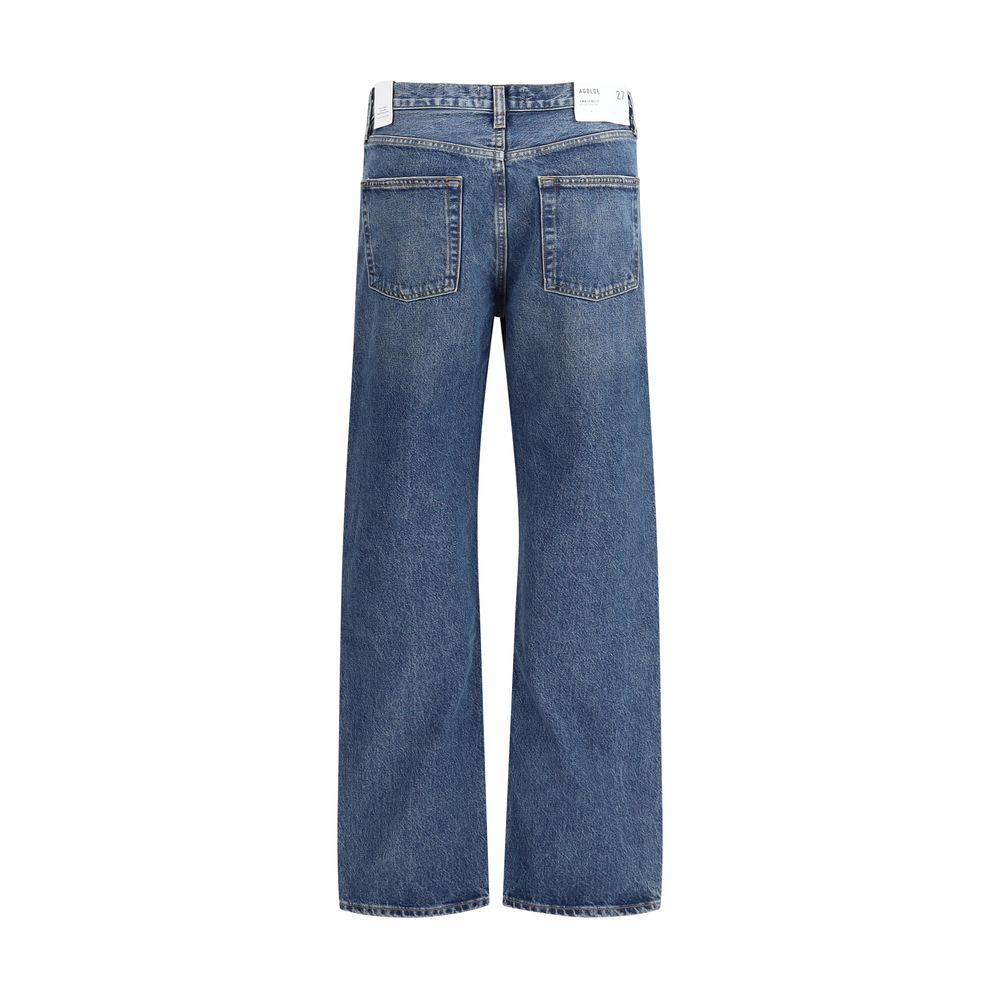Agolde Blue Cotton Straight-Leg Women's Jeans