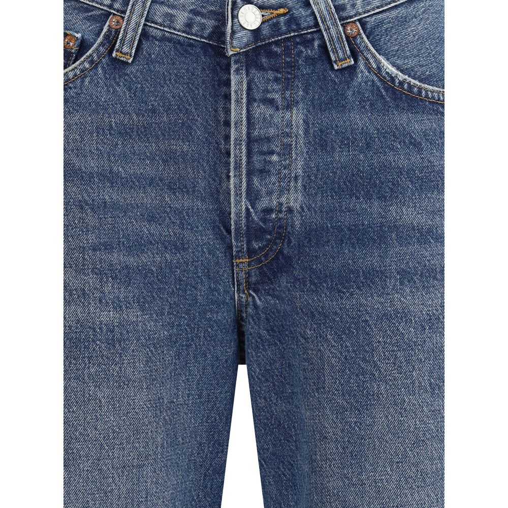 Agolde Blue Cotton Straight-Leg Women's Jeans