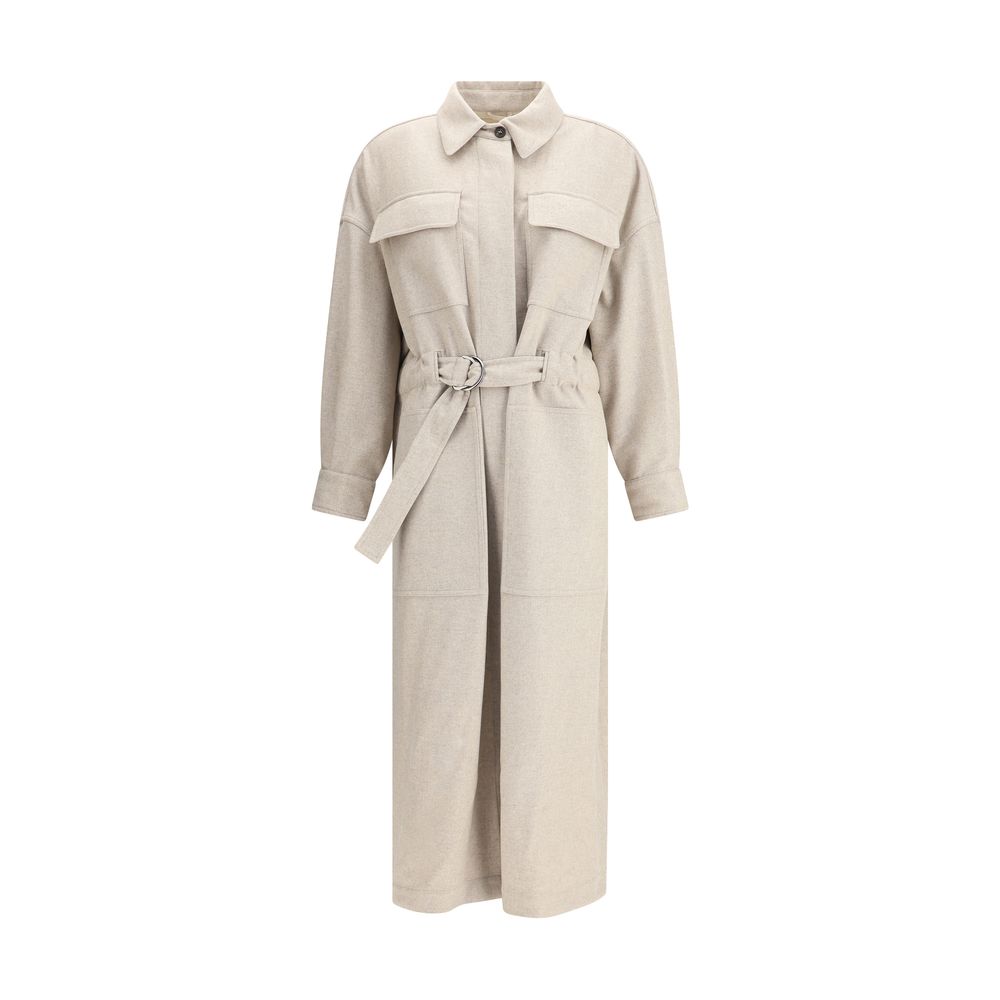 Brunello Cucinelli Beige Wool Women's Coat