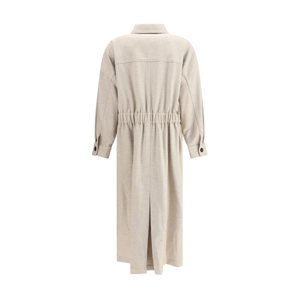 Brunello Cucinelli Beige Wool Women's Coat