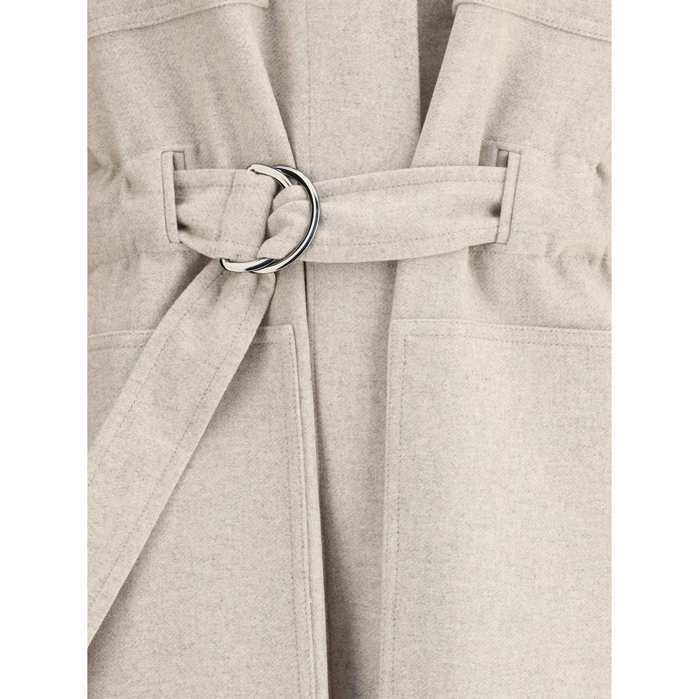 Brunello Cucinelli Beige Wool Women's Coat