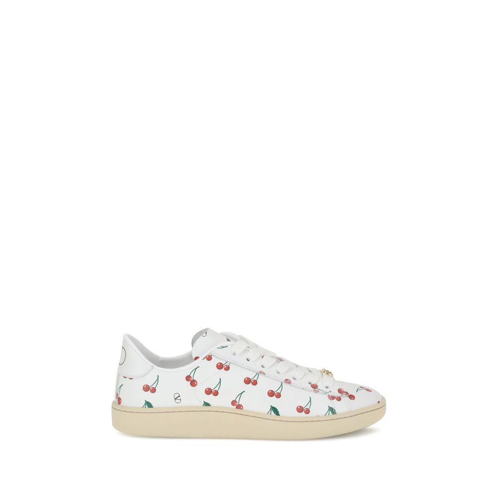 Valentino Garavani White Calf Leather Bos Taurus Low Top Women's Sneakers