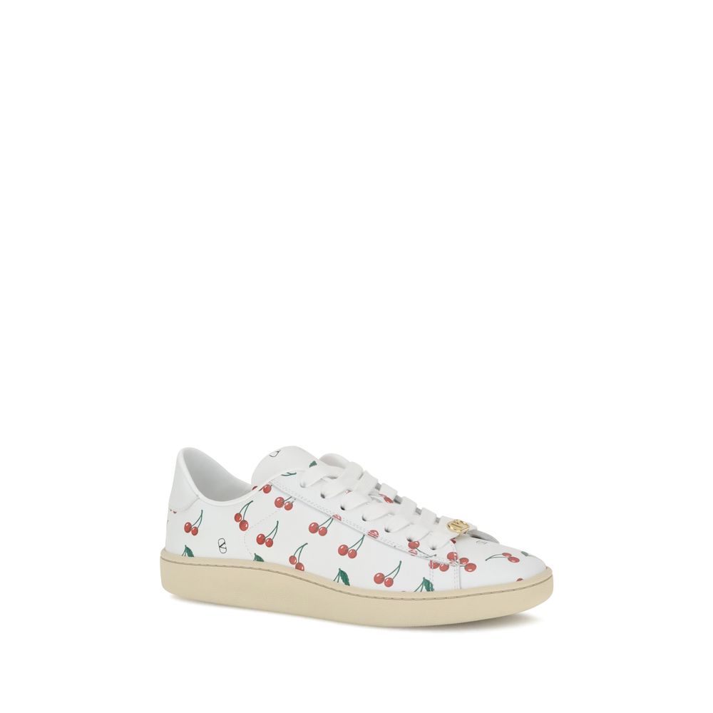 Valentino Garavani White Calf Leather Bos Taurus Low Top Women's Sneakers