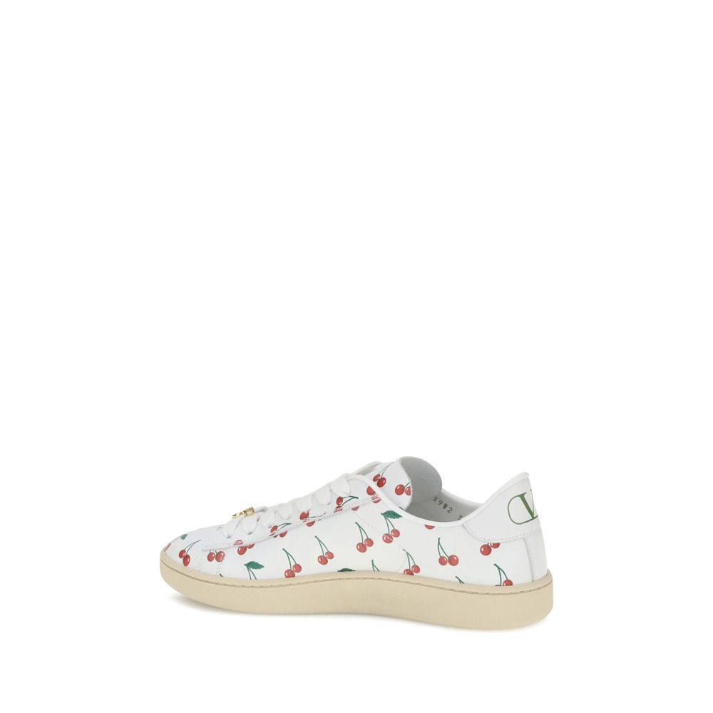 Valentino Garavani White Calf Leather Bos Taurus Low Top Women's Sneakers