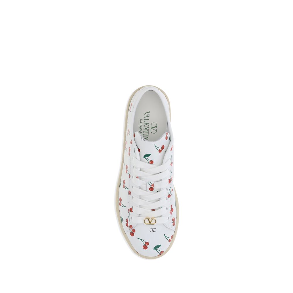 Valentino Garavani White Calf Leather Bos Taurus Low Top Women's Sneakers