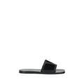 Valentino Garavani Black Calf Leather Bos Taurus Flat Men's Sandals