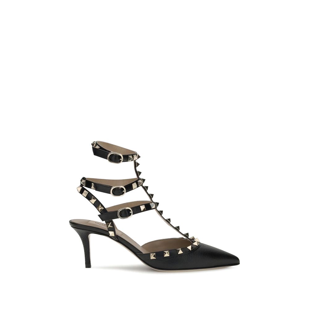 Valentino Garavani Black Calf Leather Bos Taurus High Heel Women's Pumps