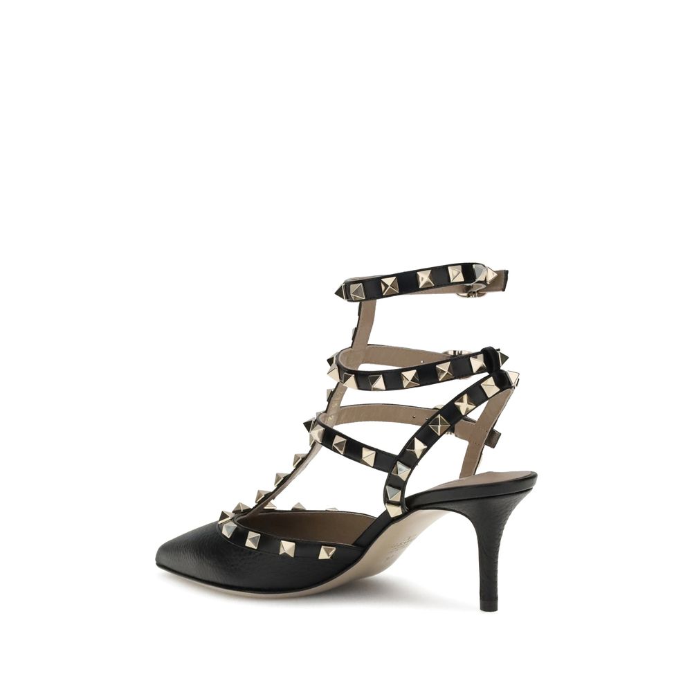 Valentino Garavani Black Calf Leather Bos Taurus High Heel Women's Pumps
