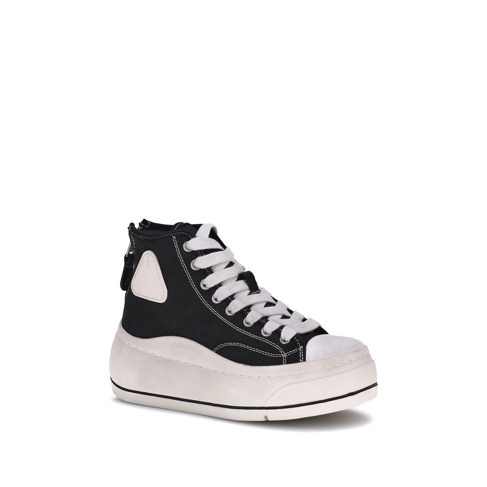 R13 Black Polyethylene High Top Women's Sneakers