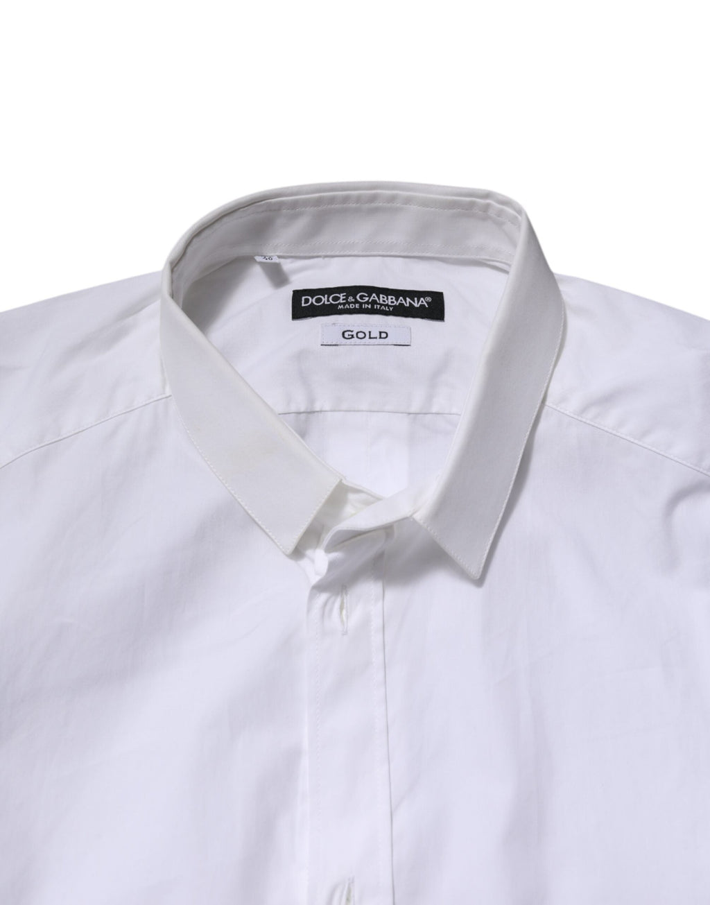 Dolce & Gabbana White Cotton GOLD Long Sleeves Formal Men's Shirt