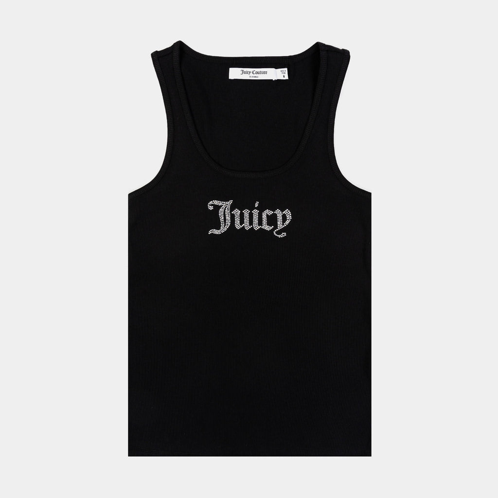 Exclusive Long Bling Top Womens Tank Top (Black) — XS — Front View