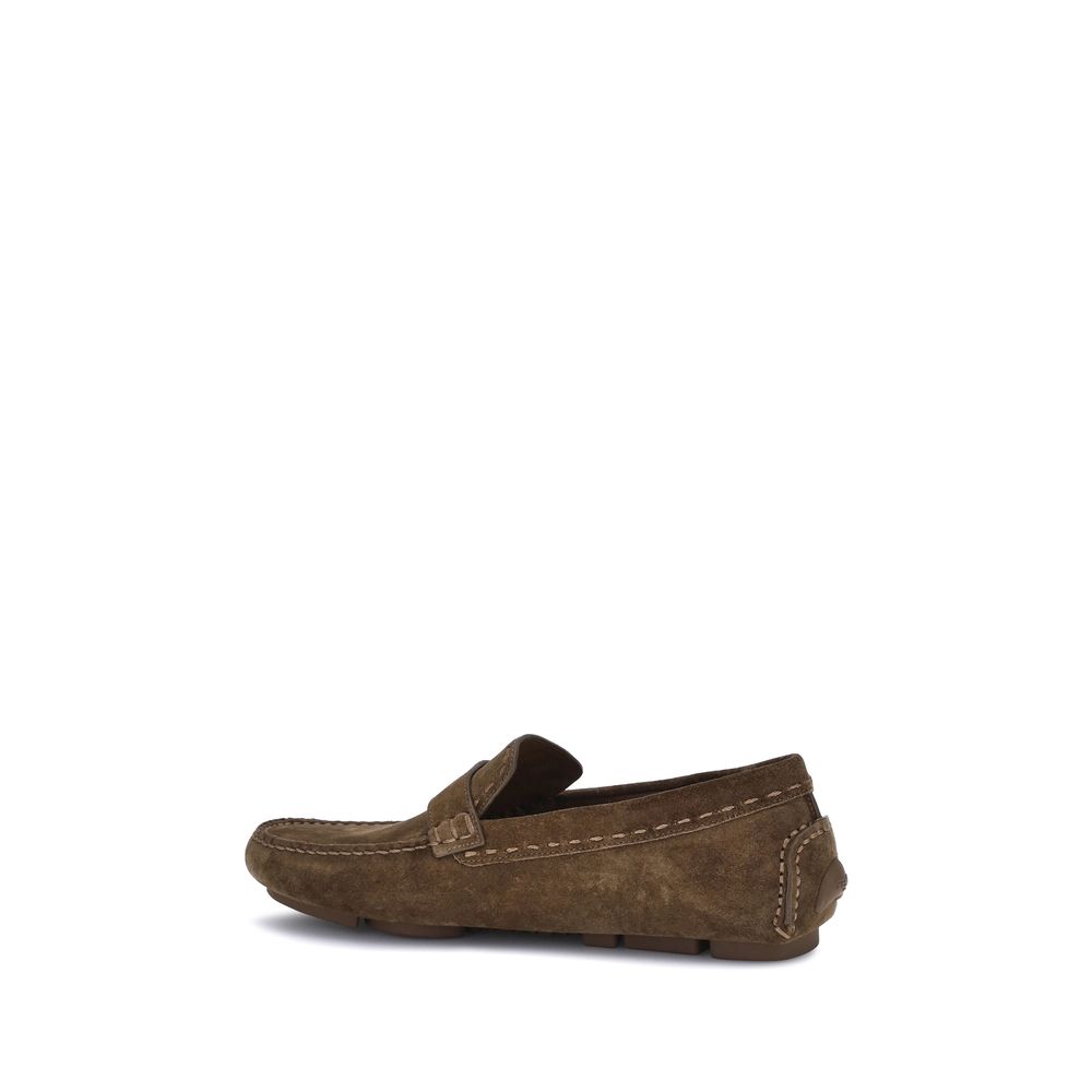 Fendi Brown Rubber Slip-On Men's Loafers