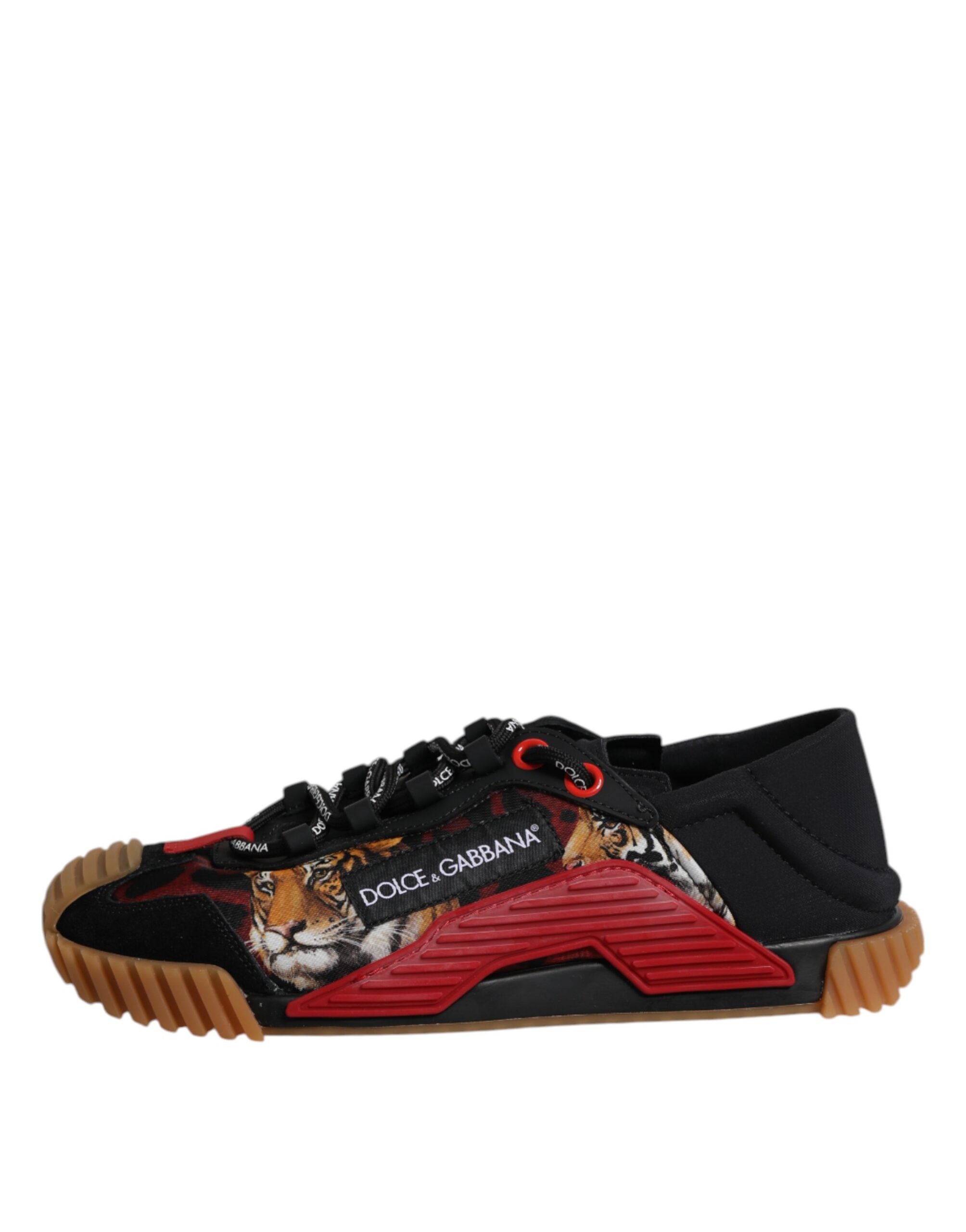 Dolce & Gabbana White Leather Lace Up Low Top Sneakers Men's Shoes