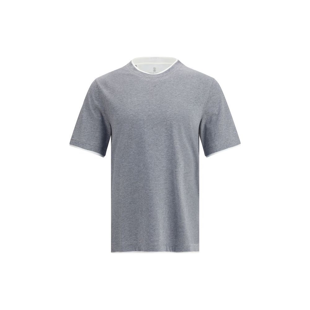 Brunello Cucinelli Gray Cotton Men's T-Shirt