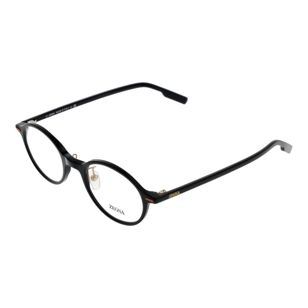 Ermenegildo Zegna Black Plastic Glasses Men's (Frames)