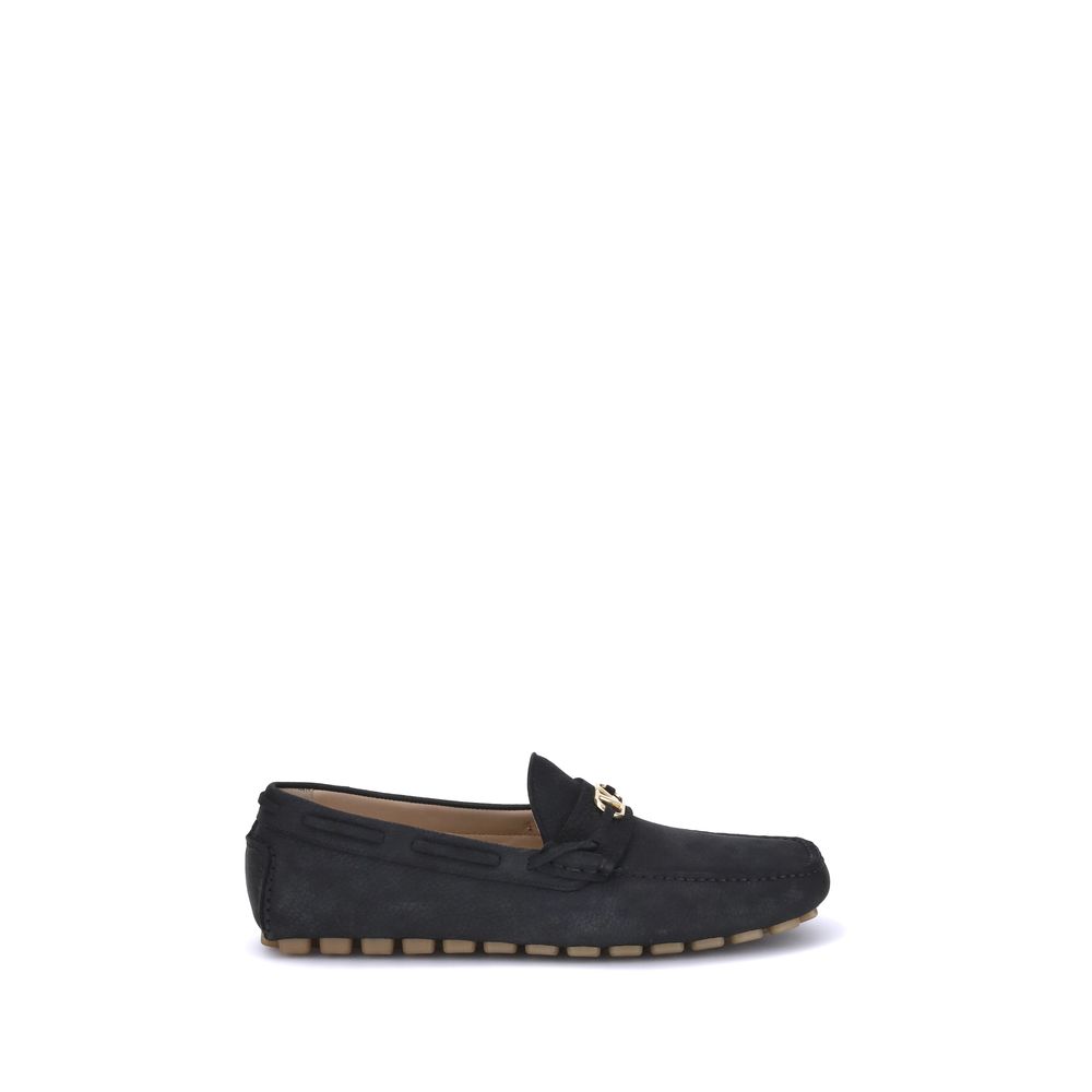 Valentino Garavani Black Rubber Slip-On Men's Loafers