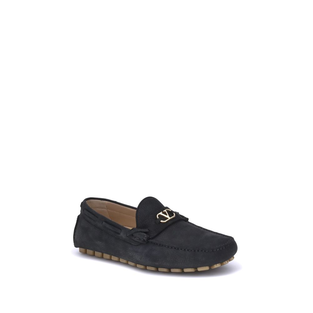 Valentino Garavani Black Rubber Slip-On Men's Loafers